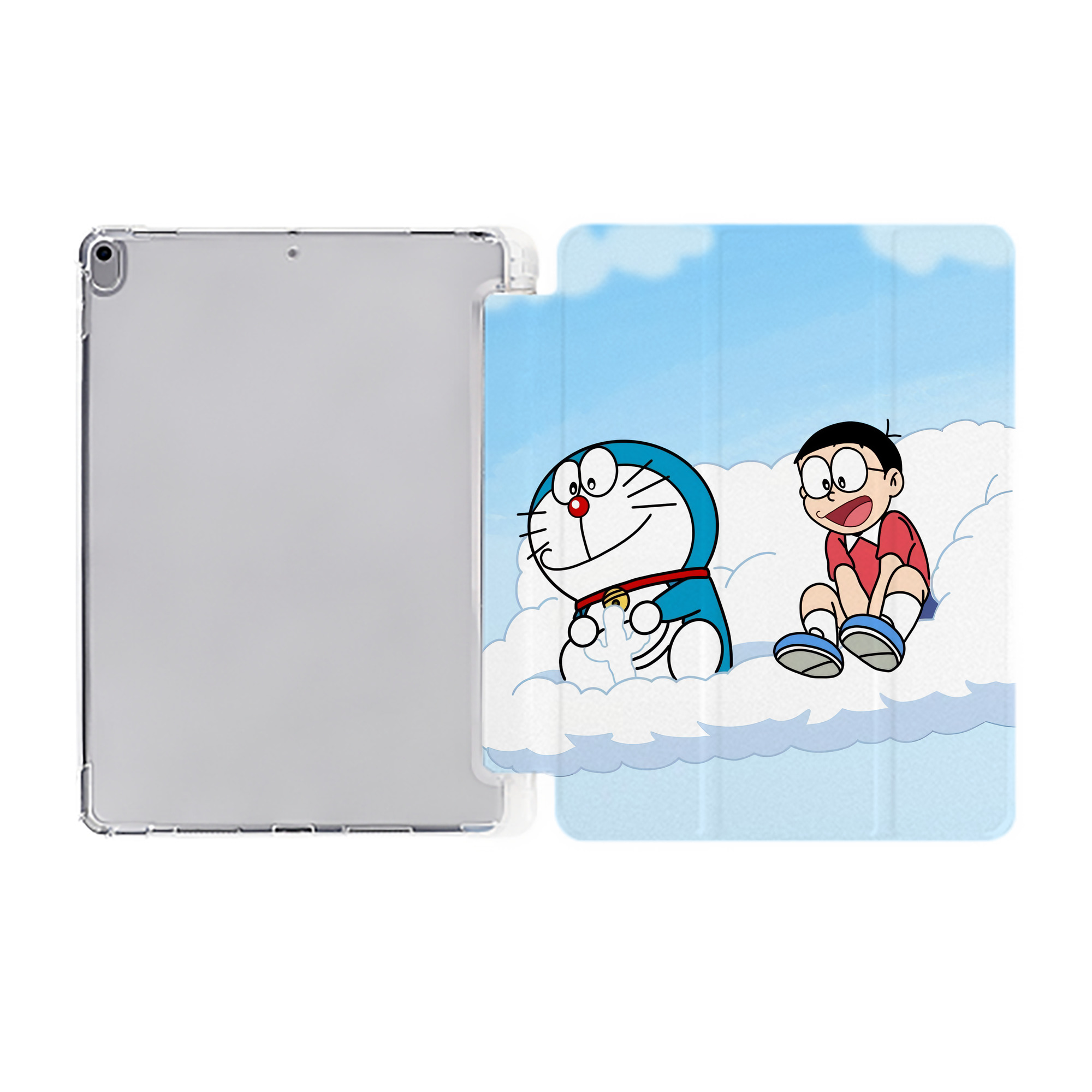 （画像用） ドラえもん Doraemon IPad ケース ペン収納付き 三つ折りスタンド PUレザー×シリコン 対応機種9.5/10.5/10.9インチ
